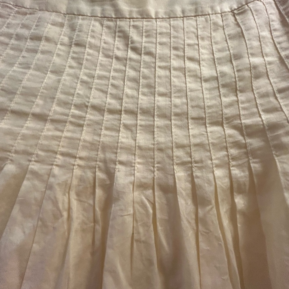 J. Crew Cream A-Line Pleated Skirt Cotton size 6 - Picture 3 of 3